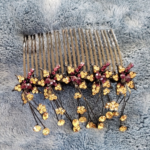 Charming Charlie Accessories - Stones purple and gold hair accessory
